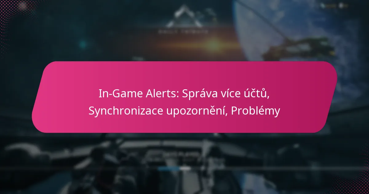 In-Game Alerts: Správa více účtů, Synchronizace upozornění, Problémy