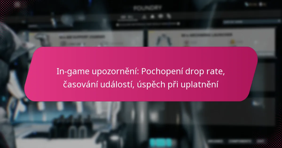 In-game upozornění: Pochopení drop rate, časování událostí, úspěch při uplatnění